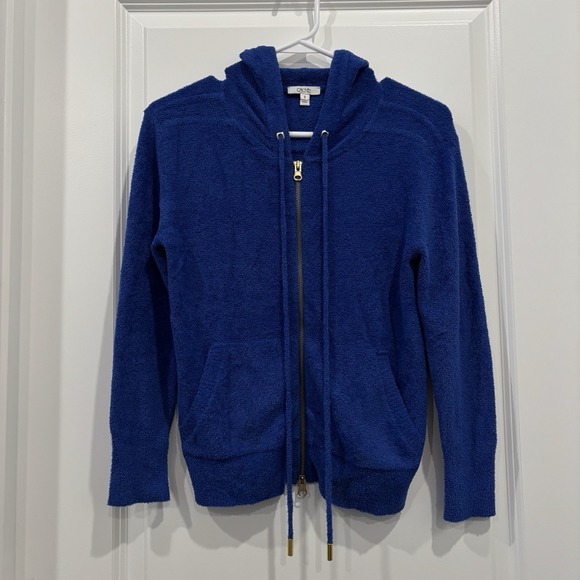 Caché Tops - Cache Blue‎ Terry Zip Up Hoodie Jacket Soft Cozy Y2K Retro Size S
